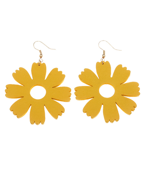 Fashion Yellow Geometric Flower Earrings