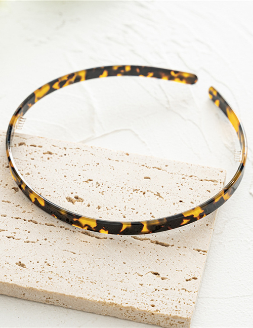 Fashion Dark Brown Acetate Headband Plate Printed Thin-edged Headband
