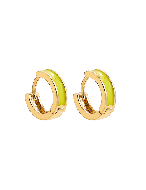 Fashion Yellow Oil Drip C-shaped Earrings