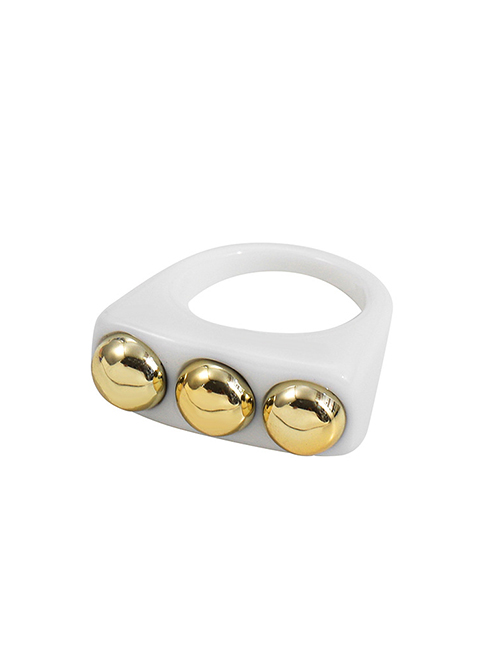 Fashion Style 7 A20-1-5-5 Resin Metal Geometric Ring