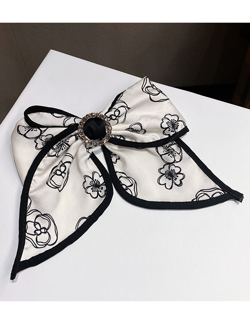 Fashion Off-white Spring Clip Flower Bow Hairpin