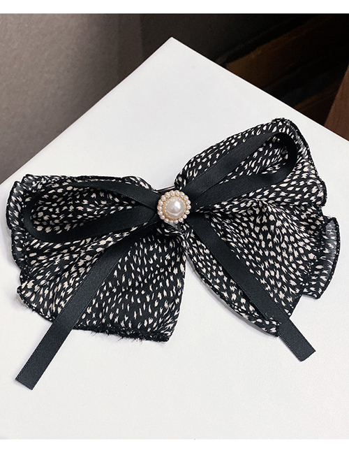 Fashion Black Leopard Print Spring Clip Leopard Bow Hair Tie Clip