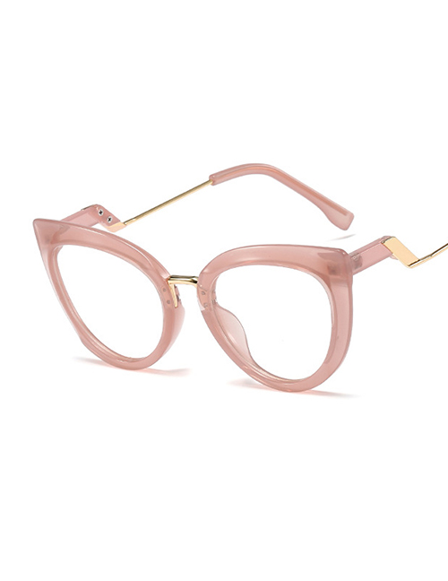 Fashion Pink Geometric Frame Glasses