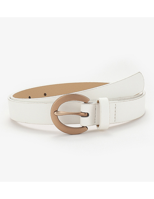Fashion White C-shaped Buckle Belt