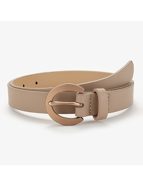 Fashion Beige C-shaped Buckle Belt