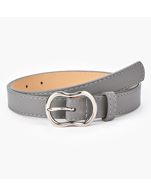 Fashion Gray Japanese Buckle Perforated Belt