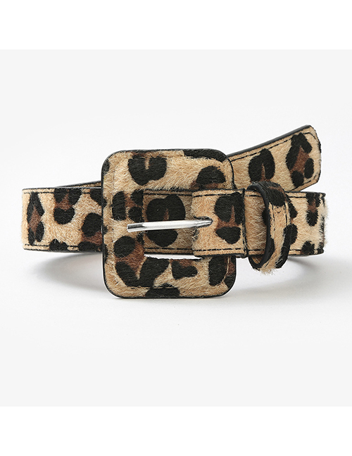 Fashion Leopard Leopard Square Buckle Belt