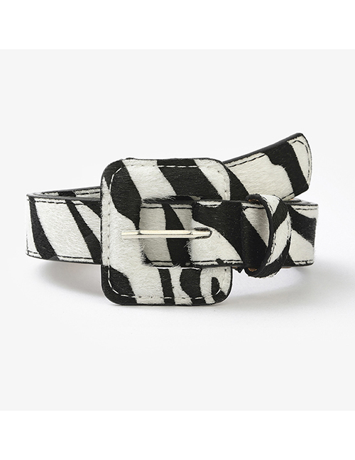 Fashion Zebra Pattern Zebra Pattern Square Buckle Belt