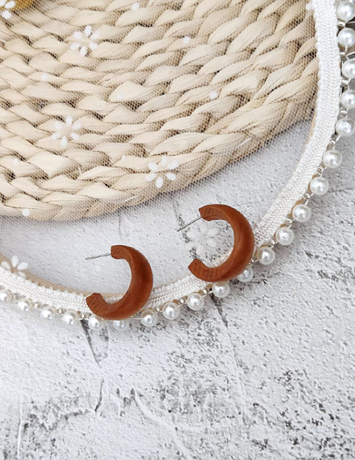 Fashion Brown C-shaped Original Fungus Ring