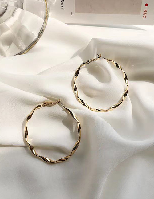 Fashion Large Gold (5.5cm) Geometric Circle Ear Ring