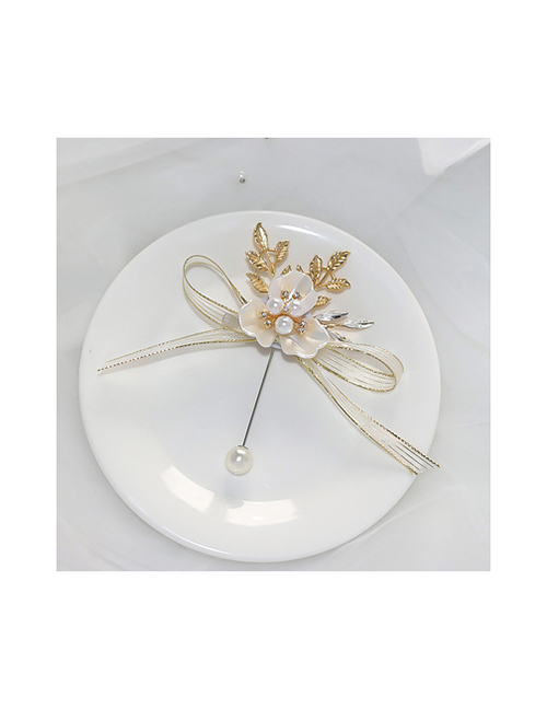 Fashion Sh041 Corsage Ribbon Flower Pearl Hand Flower