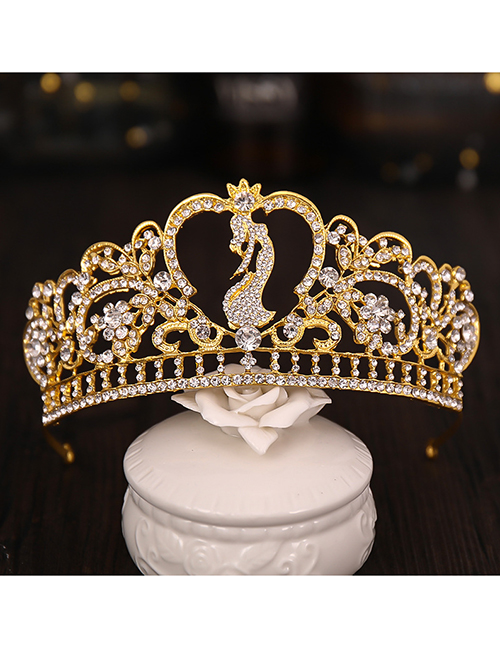 Fashion Gold Color Diamond Girl Crown