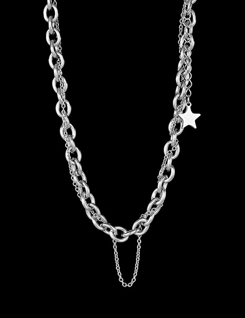 Fashion Star Stacked Necklace Star Tassel Chain Necklace