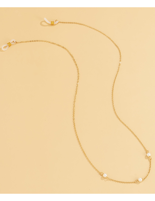 Fashion Golden 0071 Geometric Pearl Beaded Glasses Chain