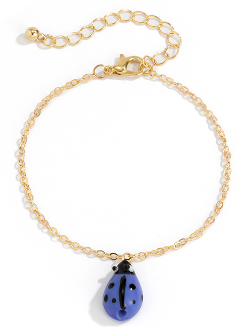 Fashion Royal Blue 0834 Seven Star Ladybug Chain Bracelet