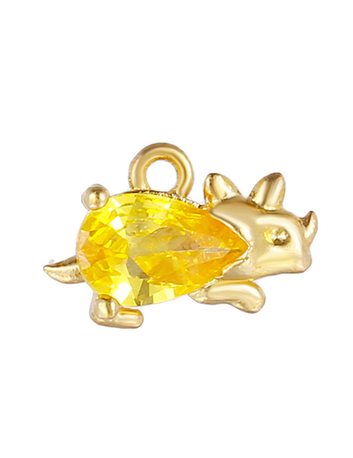 Fashion Yellow (gold) Copper Gilded Small Dinosaur Accessories