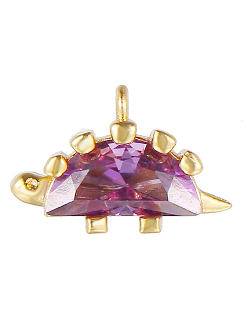 Fashion Purple (gold) Copper Gilded Small Dinosaur Accessories