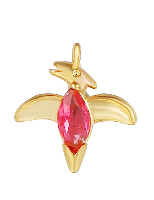 Fashion Rose Red (golden) Copper Gilded Small Dinosaur Accessories
