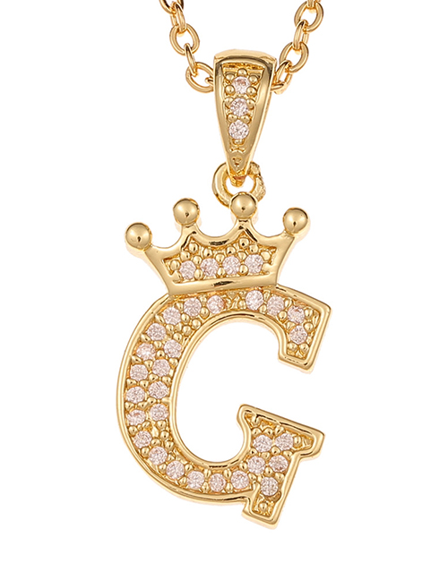 Fashion G Crown English Alphabet Chain Necklace