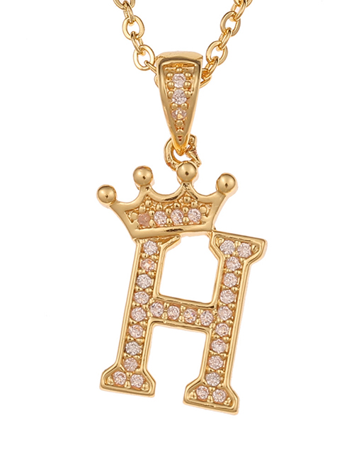 Fashion H Crown English Alphabet Chain Necklace