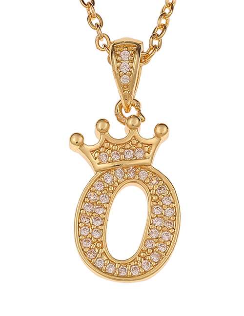 Fashion O Crown English Alphabet Chain Necklace