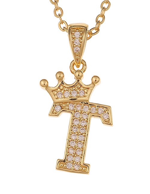 Fashion T Crown English Alphabet Chain Necklace