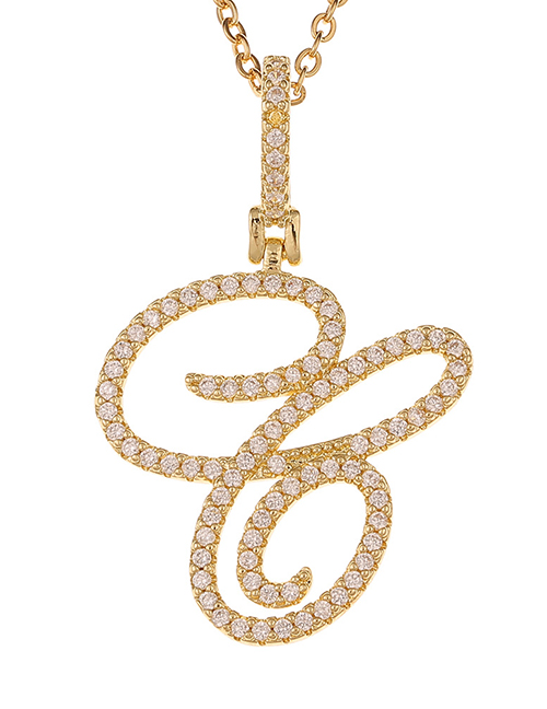 Fashion C Micro Inlaid Zircon Art English Alphabet Chain Necklace