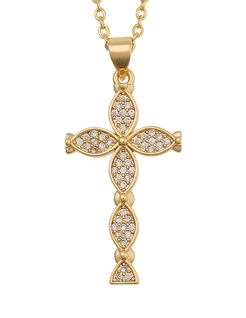 Fashion 11# Micro Zircon Cross Necklace