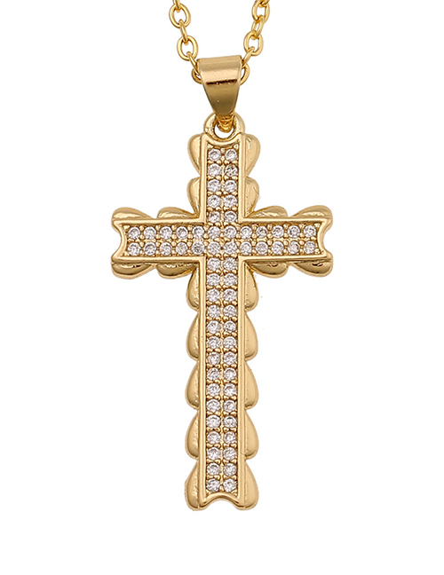 Fashion 16# Micro Zircon Cross Necklace