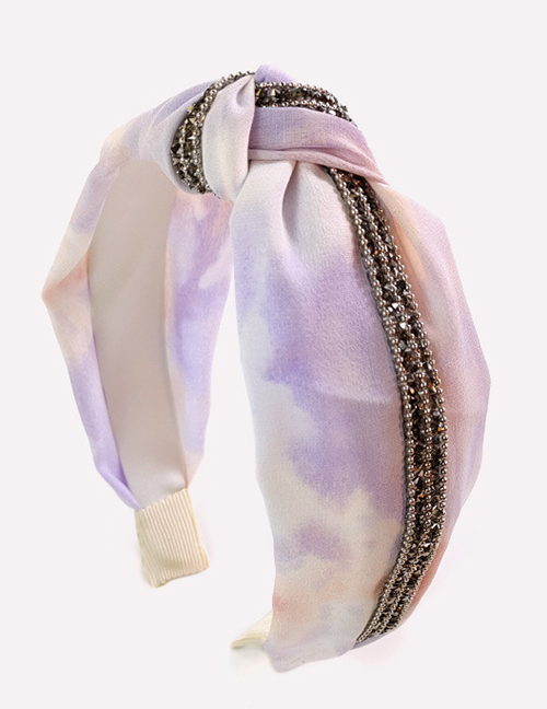 Fashion Purple Fabric Tie-dye Knotted Headband