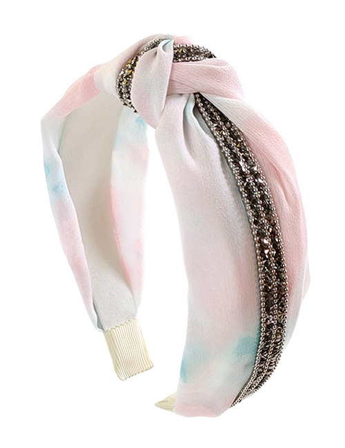 Fashion Pink Fabric Tie-dye Knotted Headband