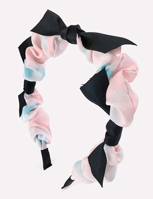 Fashion Pink Bow Tie Dyed Hair Band