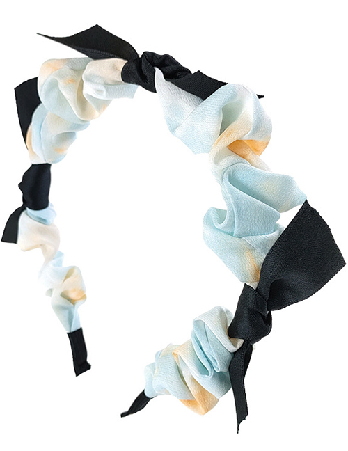 Fashion Blue Bow Tie Dyed Hair Band