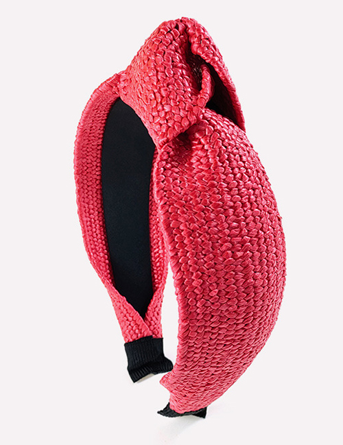 Fashion Red Braided Wide-sided Knotted Headband