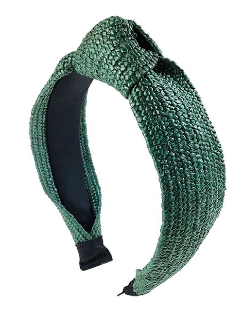 Fashion Green Braided Wide-sided Knotted Headband
