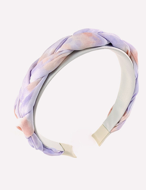 Fashion Purple Fabric Tie-dye Twist Hair Band