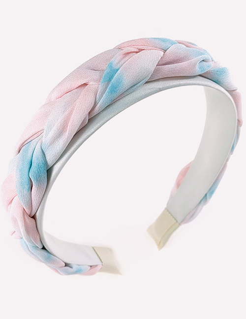 Fashion Pink Fabric Tie-dye Twist Hair Band