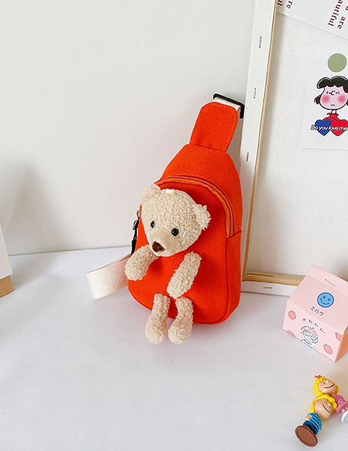 Fashion Bear Orange Children's Canvas Bear Crossbody Bag