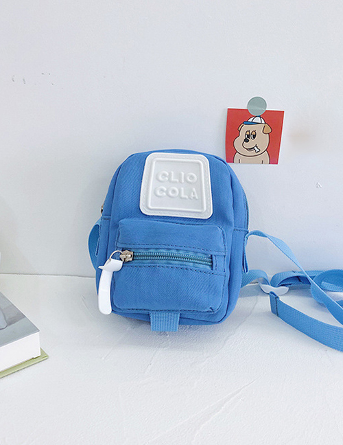 Fashion Blue Children's Square Letter Messenger Bag