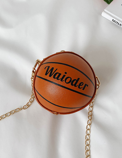 Fashion Brown Children's Basketball Chain Messenger Bag