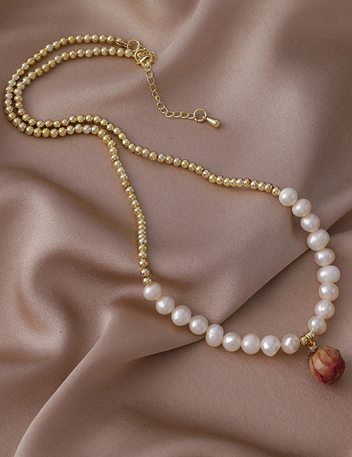 Fashion Pearl Stitched Pearl Chain Necklace
