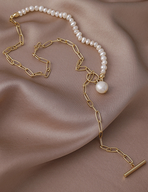 Fashion Pearl Irregular Pearl Chain Necklace