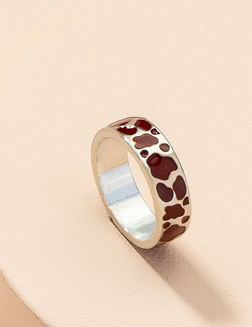 Fashion R465-silver Color Leopard Print Metal Leopard Ring