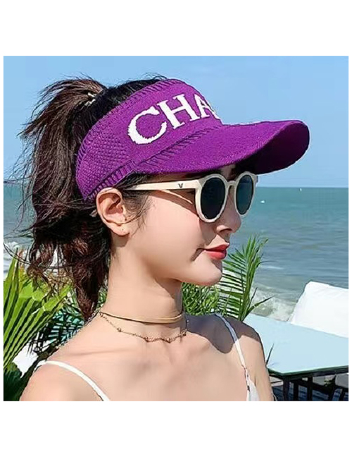 Fashion 【purple】 Letter Sunscreen Empty Cap