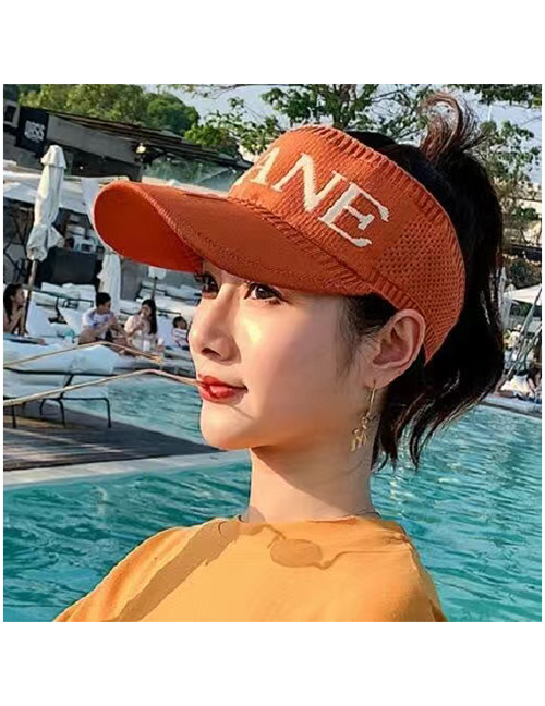 Fashion 【orange】 Letter Sunscreen Empty Cap