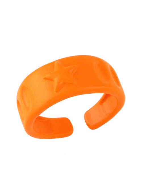 Fashion Orange Five-pointed Star Open Ring