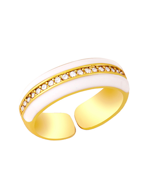 Fashion White Diamond Wide Open Ring