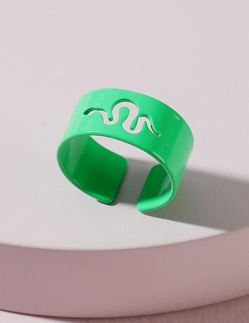 Fashion Green Geometric Openwork Ring