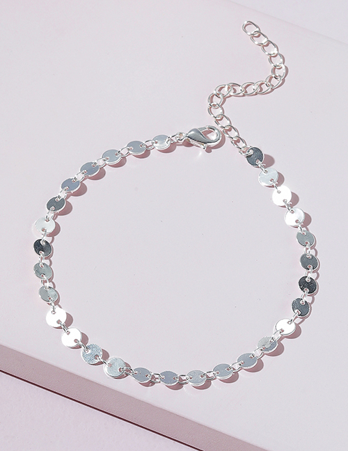 Fashion Silver Disc Chain Anklet