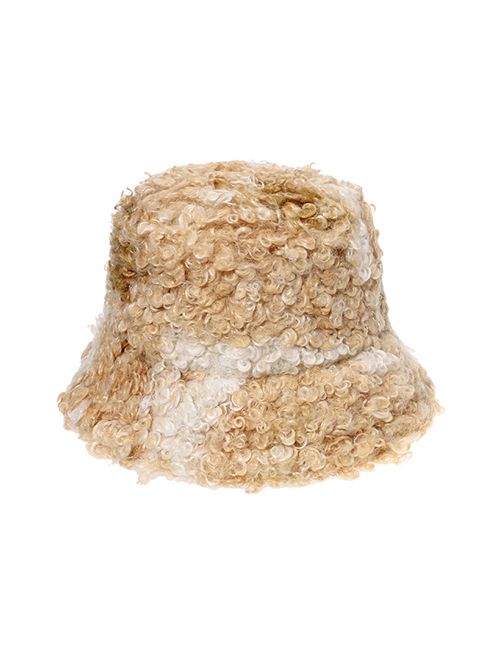 Fashion Camel Tie-dyed Lamb Wool Fisherman Hat